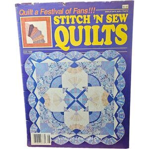 Vtg Stitch 'n Sew Quilts August 1989! Fans & Pigs Patterns Patchwork Booklet